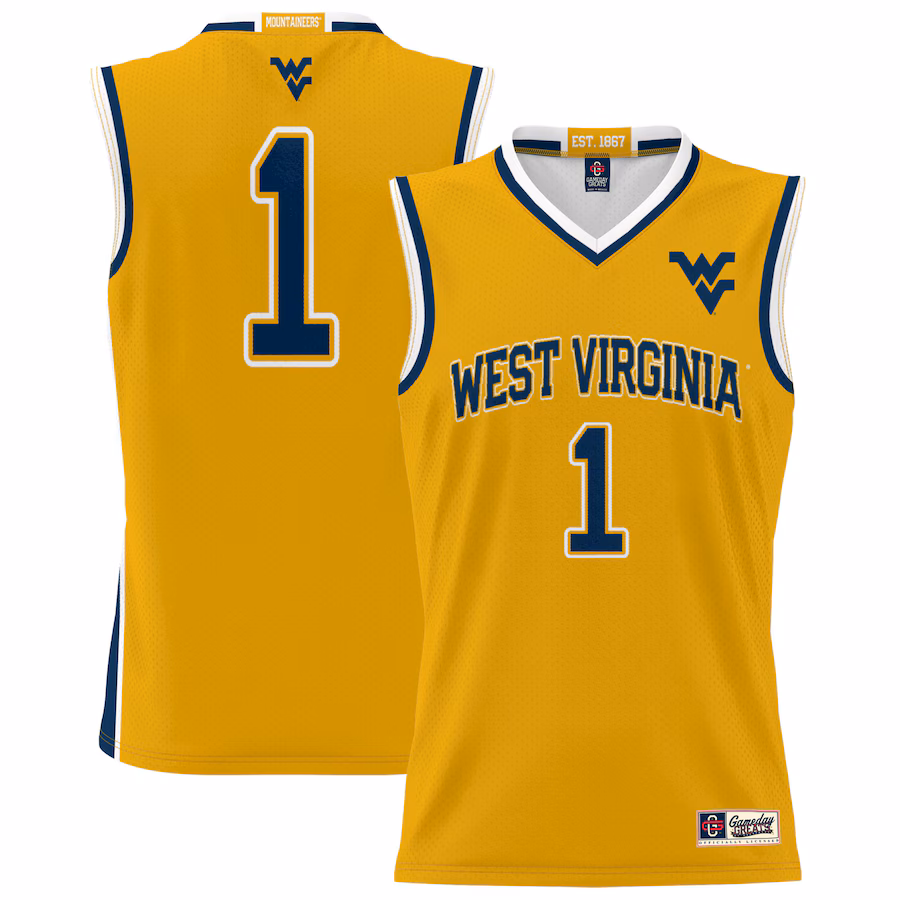 Unisex GameDay Greats #1 Gold West Virginia Mountaineers Lightweight Basketball Jersey