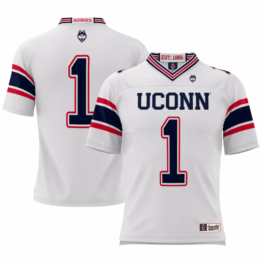#1 UConn Huskies GameDay Greats Football Jersey - Cardinal