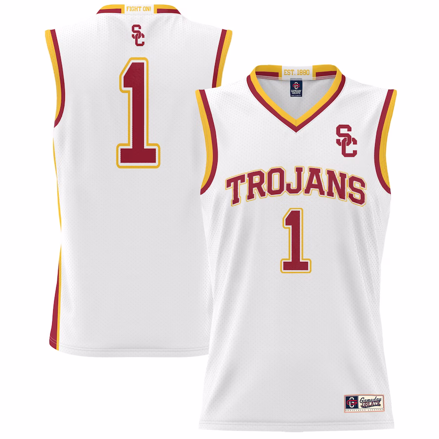 #1 USC Trojans GameDay Greats Unisex Lightweight Basketball Jersey - White