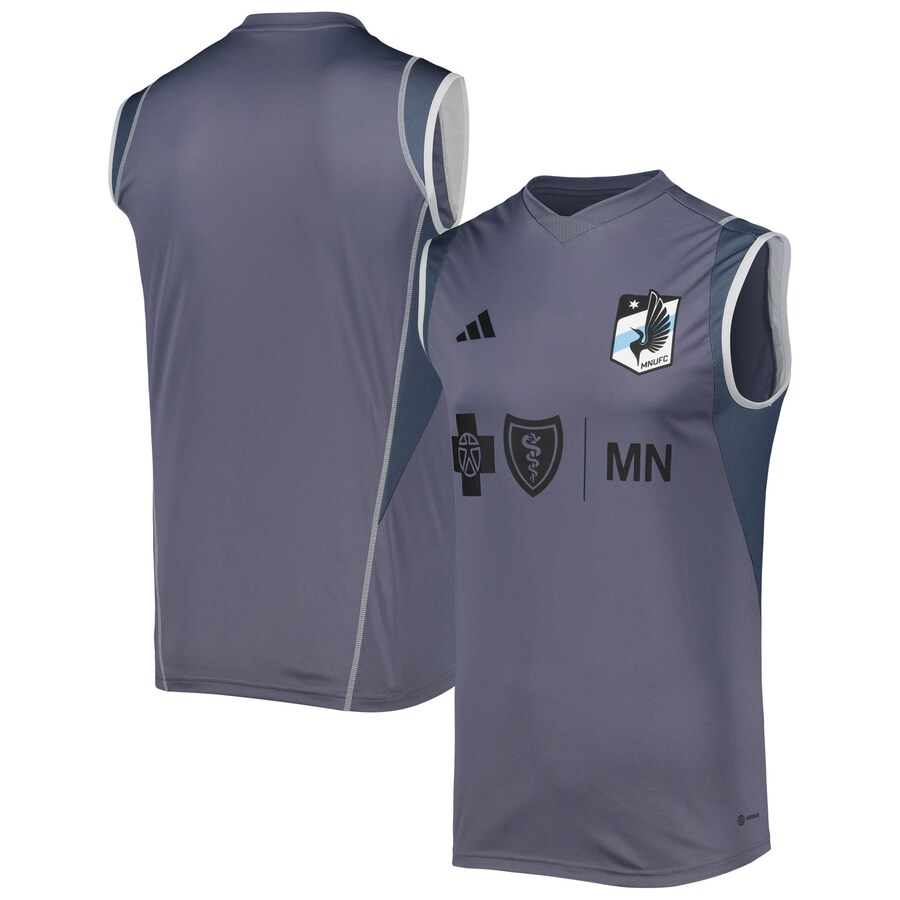 Men's Minnesota United FC adidas Gray 2023 On-Field Sleeveless Training Jersey