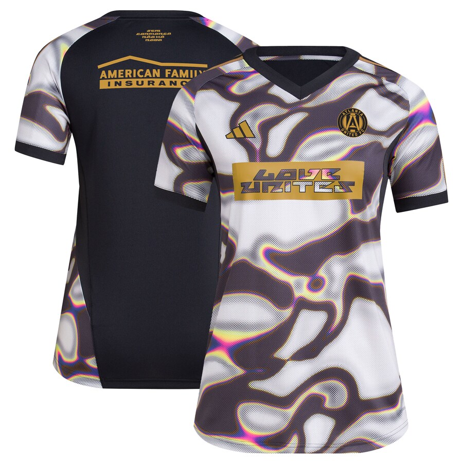 Women's Atlanta United FC adidas Black 2024 Pride Pre-Match Top