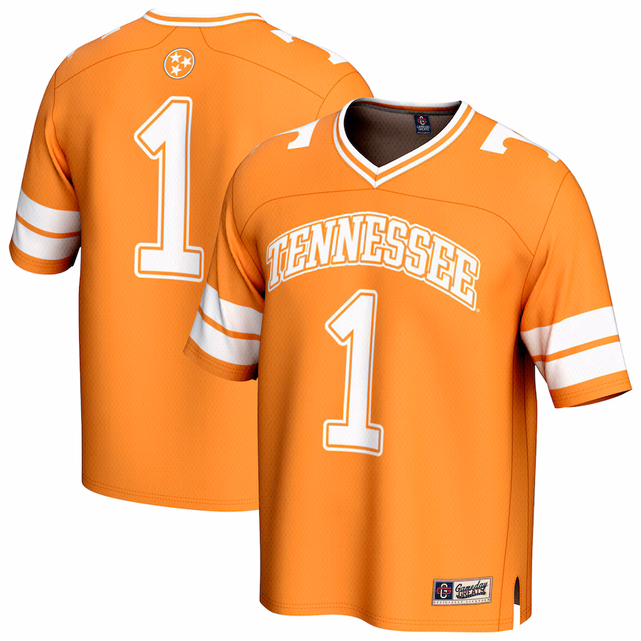 Unisex GameDay Greats #1 Tennessee Orange Tennessee Volunteers Lightweight Collegiate Football Fashion Jersey
