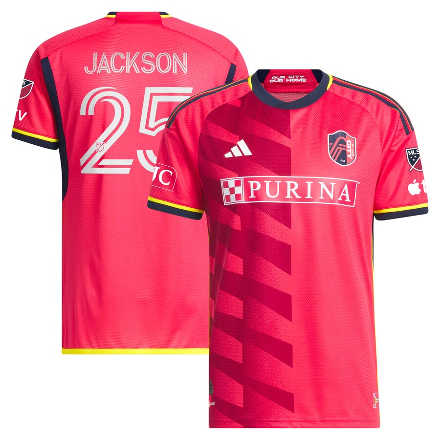 Men's St. Louis City SC Aziel Jackson adidas Red 2024 The Spirit Kit Authentic Player Jersey