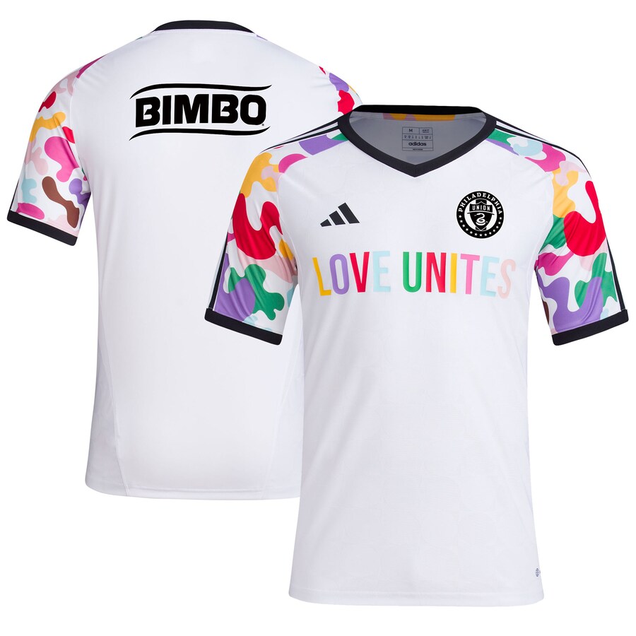 Men's Philadelphia Union  adidas White 2023 Pride Pre-Match Top