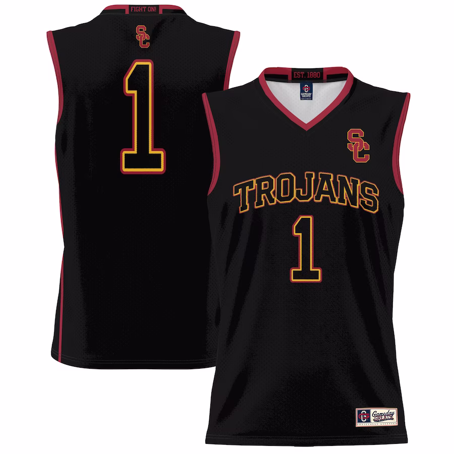 #1 USC Trojans GameDay Greats Unisex Lightweight Basketball Jersey - Black