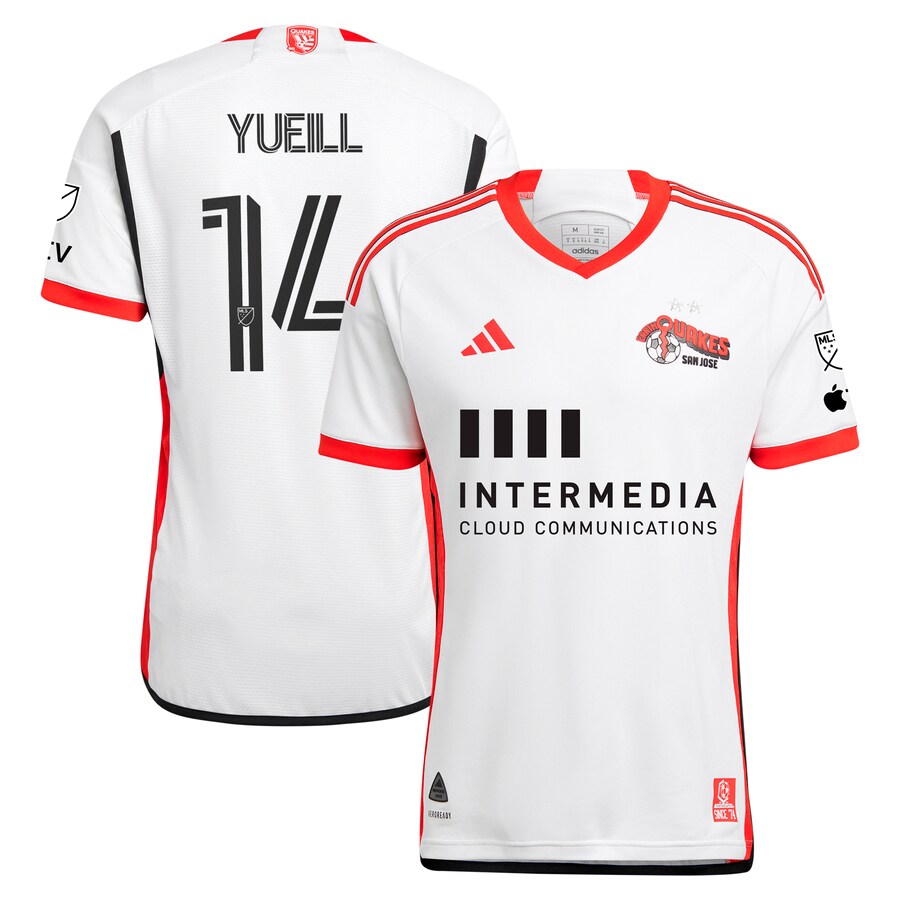 Men's San Jose Earthquakes Jackson Yueill adidas White 2024 The 50 Kit Authentic Player Jersey