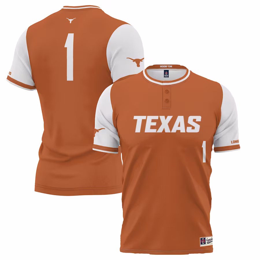 #1 Texas Longhorns GameDay Greats Unisex Lightweight Softball Jersey - Burnt Orange