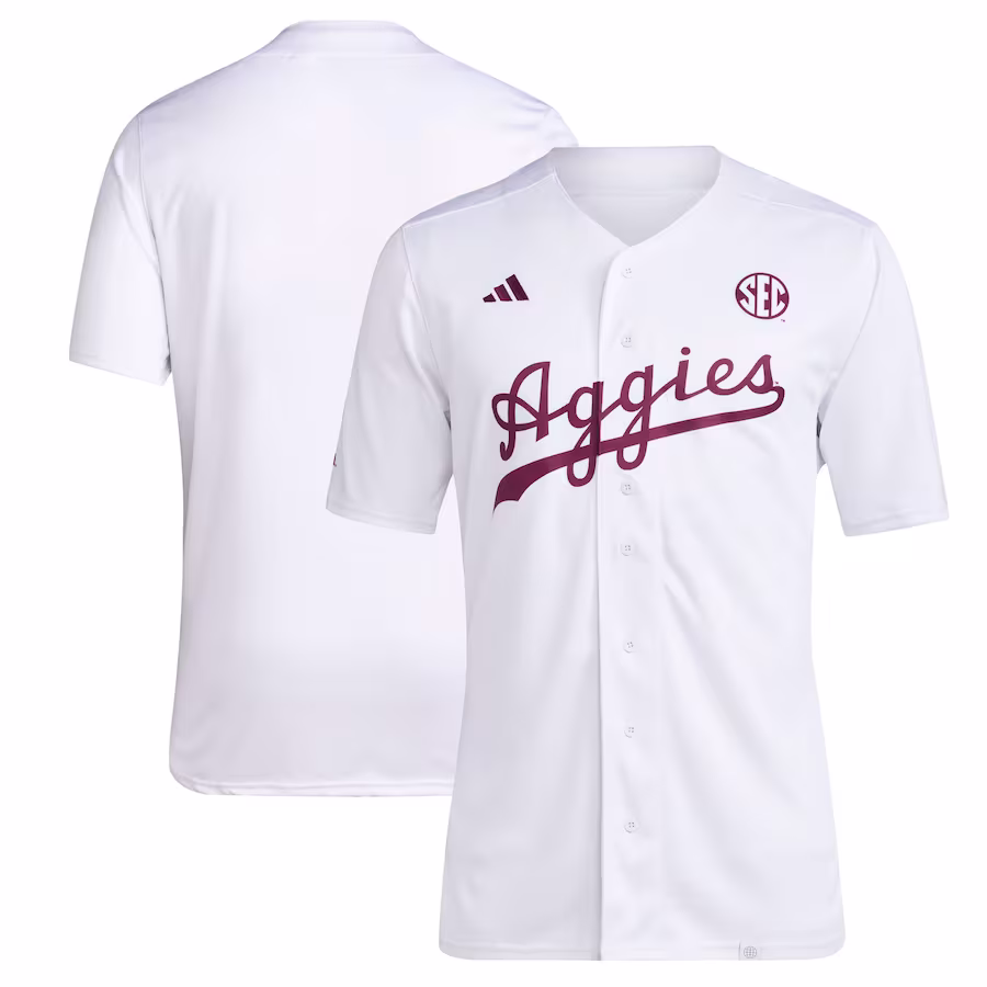 Texas A&M Aggies adidas Team Baseball Jersey - White
