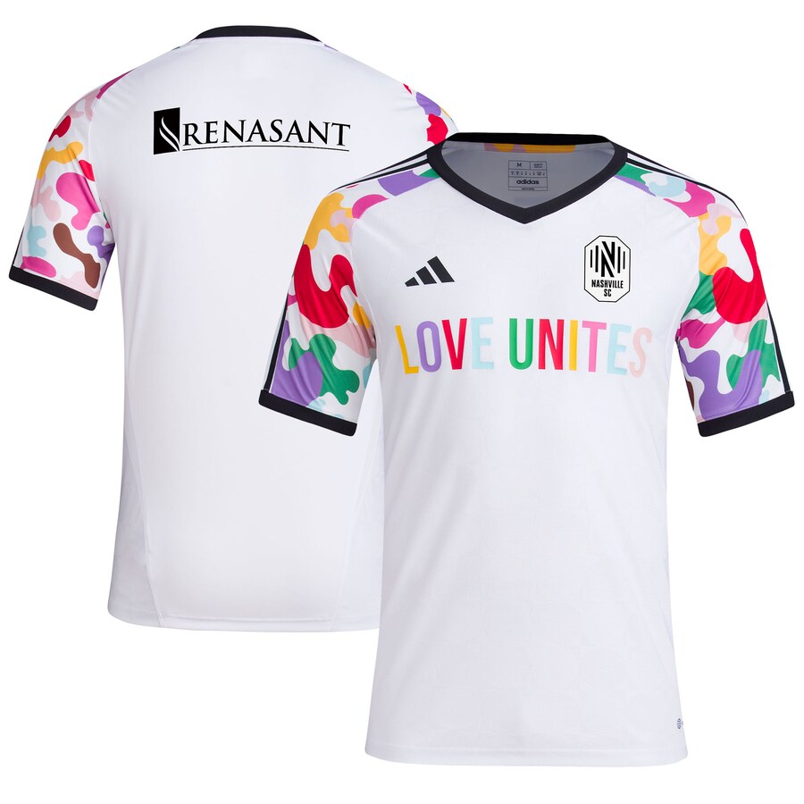 Men's Nashville SC adidas White 2023 Pride Pre-Match Top