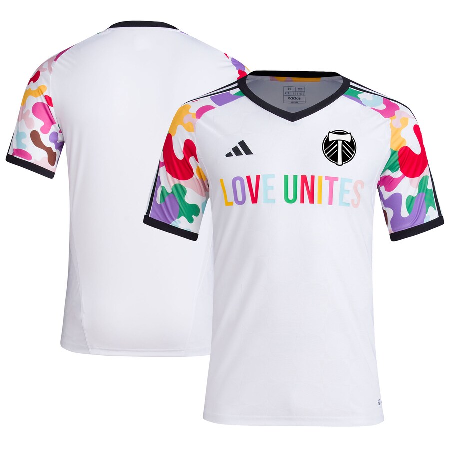 Men's Portland Timbers adidas White 2023 Pride Pre-Match Top