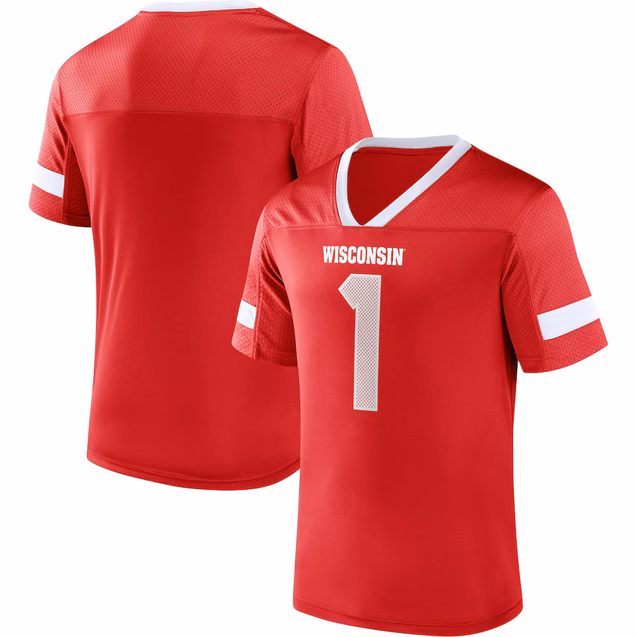 #1 Wisconsin Badgers Fanatics Kickoff Winner Replica Jersey - Red