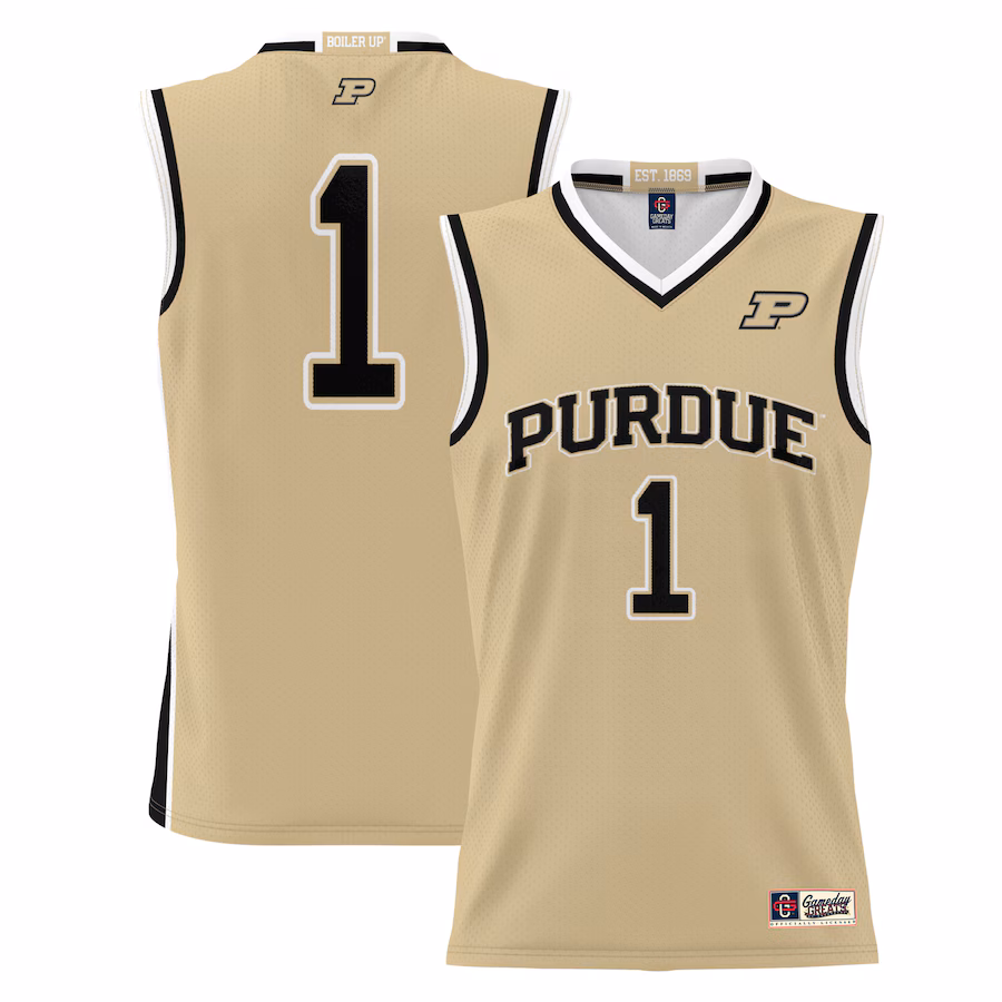 Youth GameDay Greats Gold #1 Purdue Boilermakers Lightweight Basketball Jersey