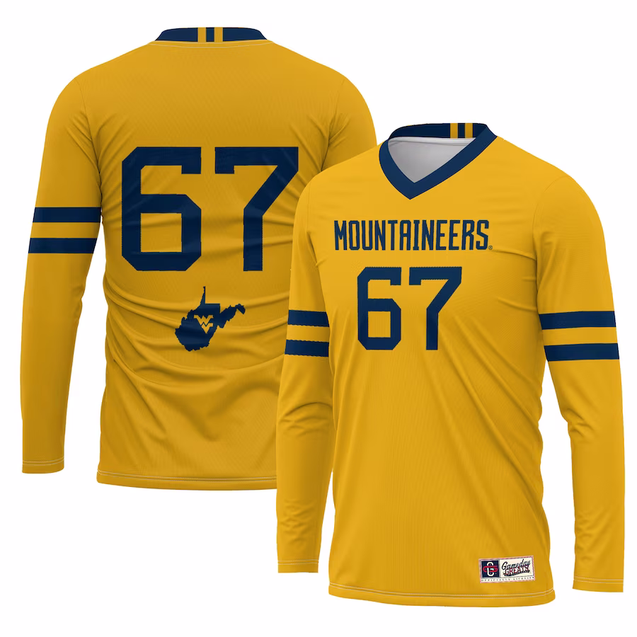 #1 West Virginia Mountaineers GameDay Greats Unisex Lightweight Volleyball Jersey - Gold
