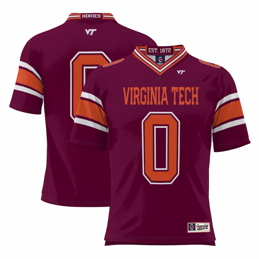 #0 Virginia Tech Hokies GameDay Greats Football Jersey - Maroon