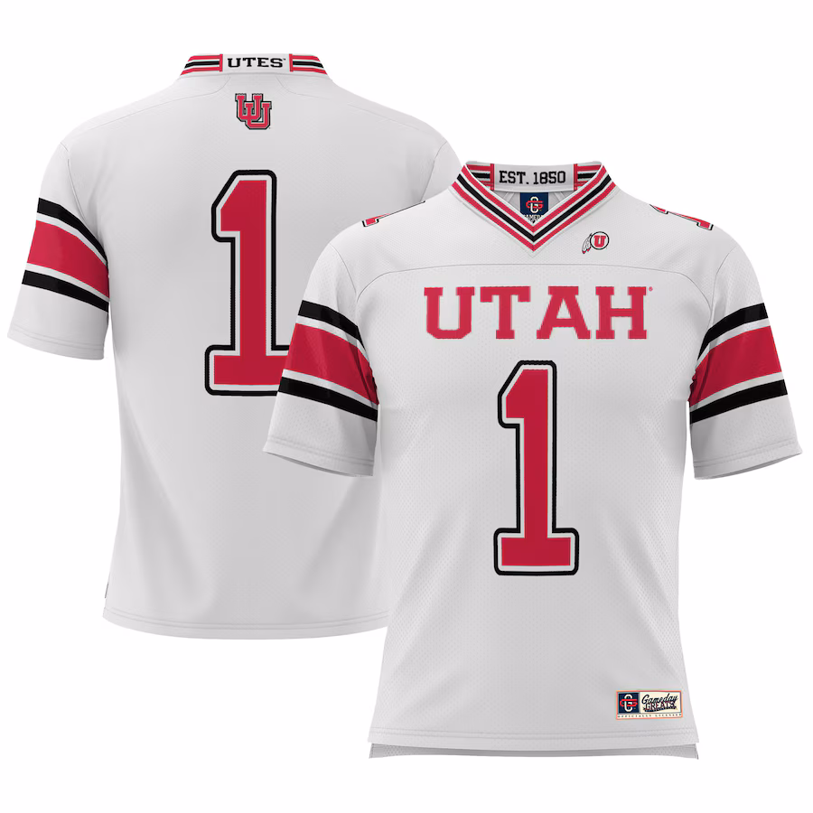 #1 Utah Utes GameDay Greats Football Jersey - Cardinal