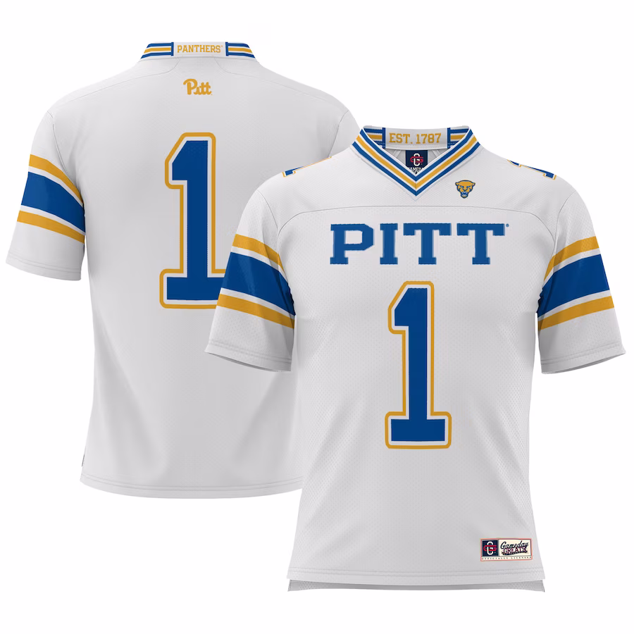#1 Pitt Panthers GameDay Greats Youth Football Jersey - White