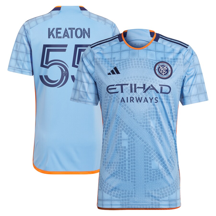 Men's New York City FC Keaton Parks adidas Light Blue 2023 The Interboro Kit Replica Jersey