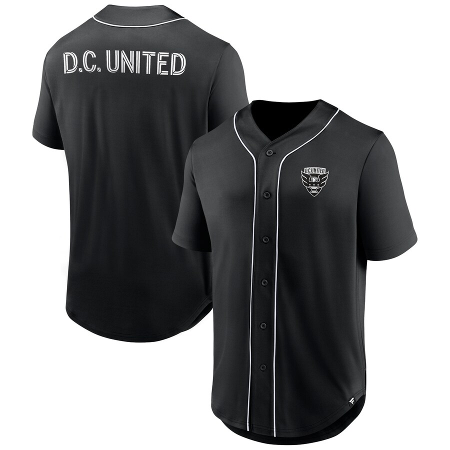 Men's D.C. United Fanatics Black Third Period Fashion Baseball Button-Up Jersey