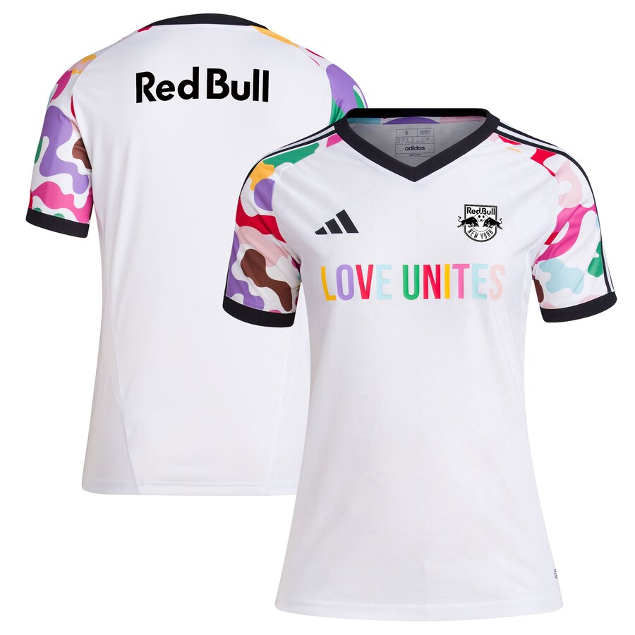 Women's New York Red Bulls adidas White 2023 Pride Pre-Match Top