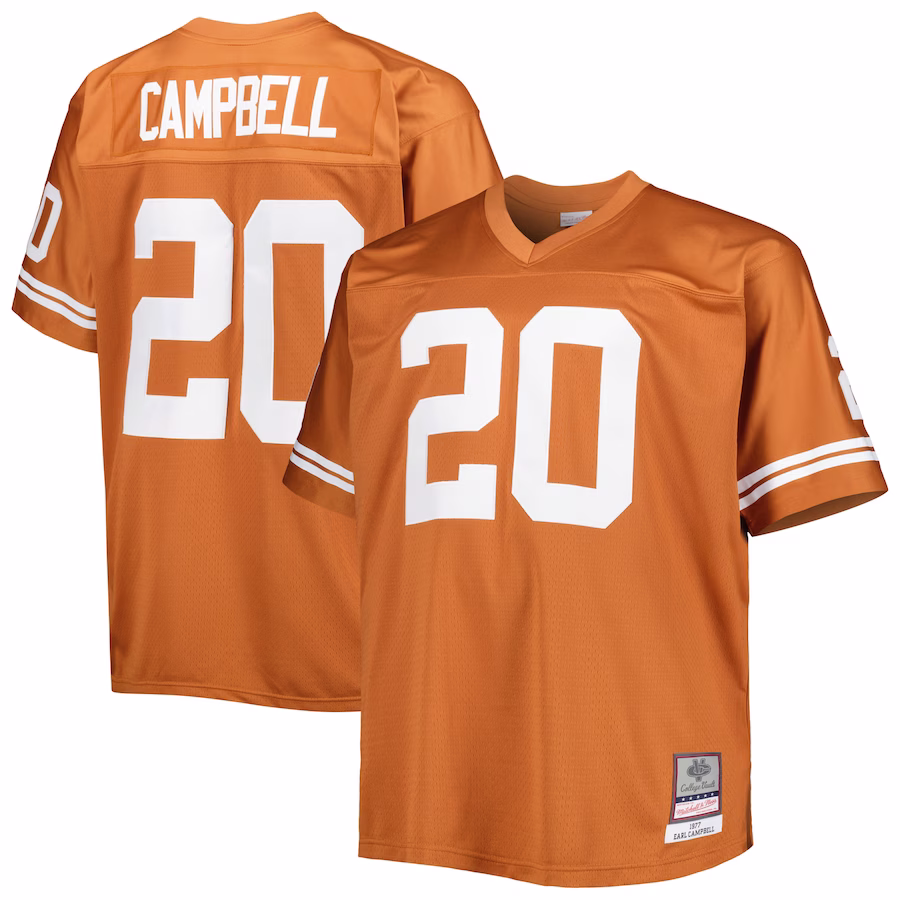 Earl Campbell Texas Longhorns Mitchell & Ness Big & Tall Legacy Jersey - Texas Orange