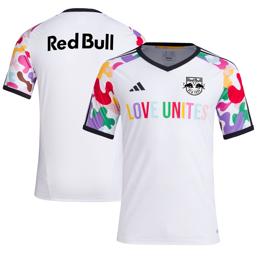 Men's New York Red Bulls adidas White 2023 Pride Pre-Match Top