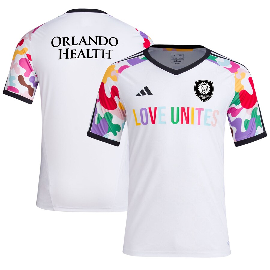 Men's Orlando City SC adidas White 2023 Pride Pre-Match Top
