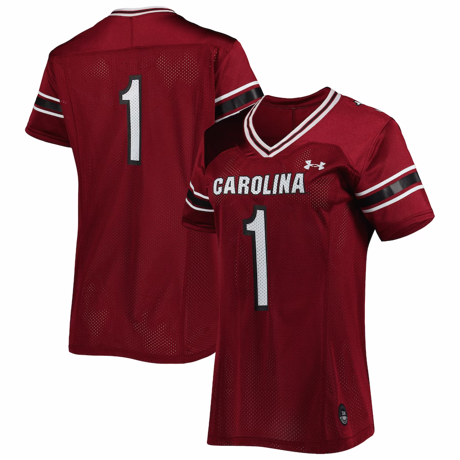 #1 South Carolina Gamecocks Under Armour Women's Replica Team Football Jersey - Garnet