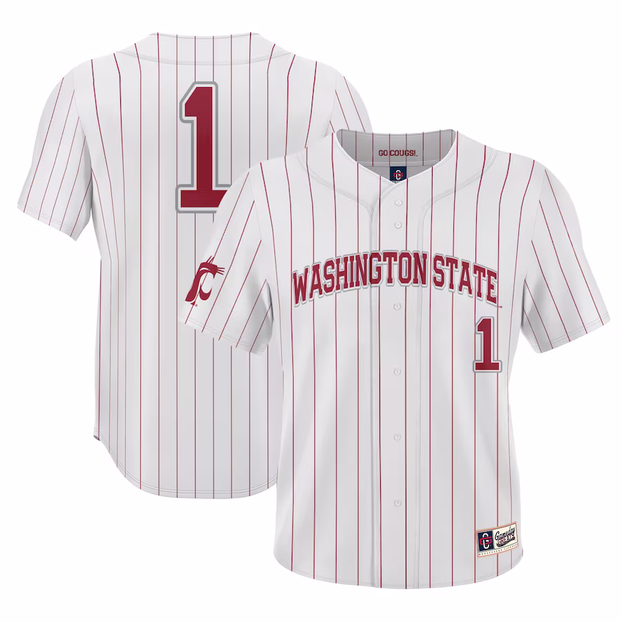 #1 Washington State Cougars GameDay Greats Lightweight Baseball Jersey - White