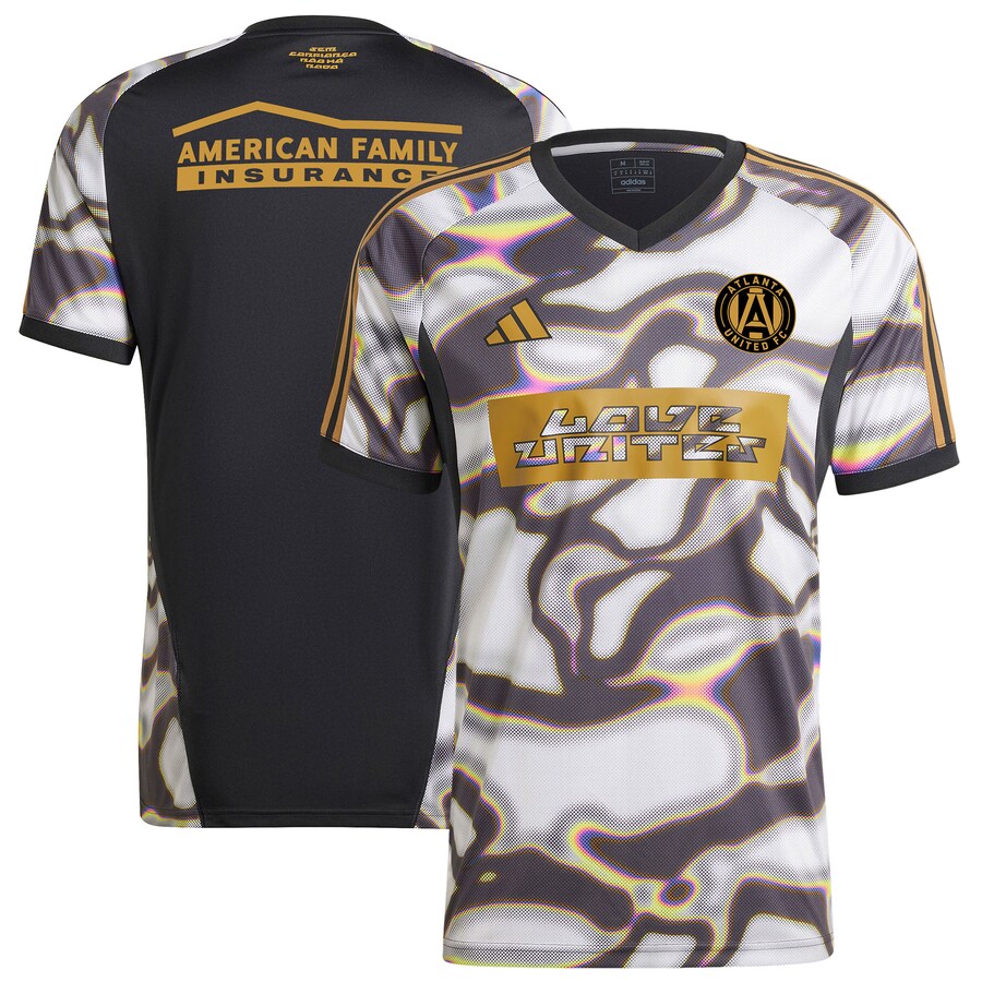 Men's Atlanta United FC adidas Black 2024 Pride Pre-Match Top
