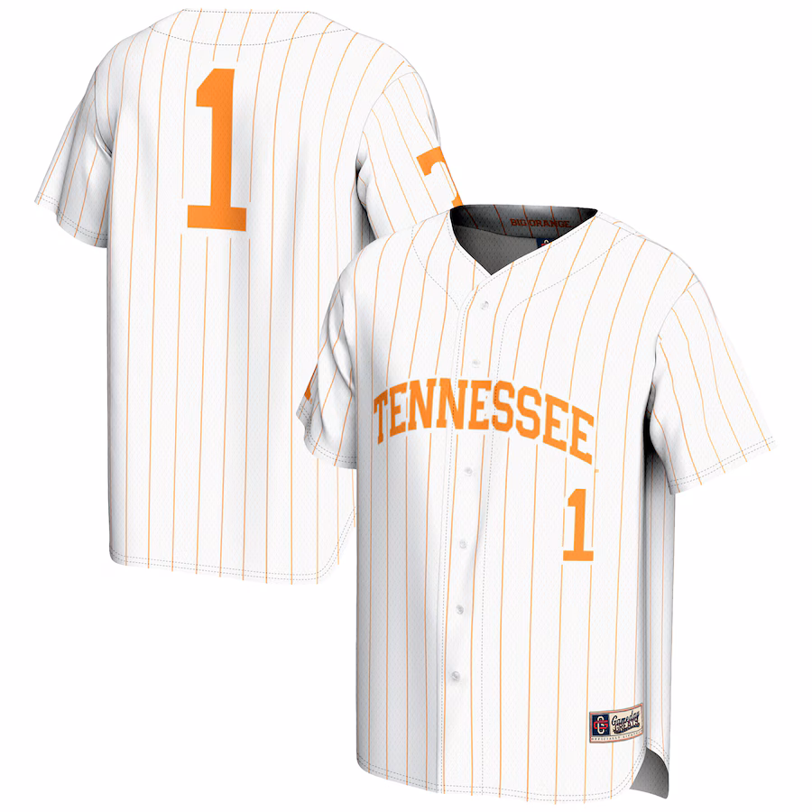 Men's GameDay Greats #1 White Tennessee Volunteers Lightweight Baseball Jersey