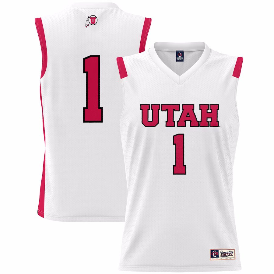 #1 Utah Utes GameDay Greats Unisex Lightweight Basketball Jersey - White