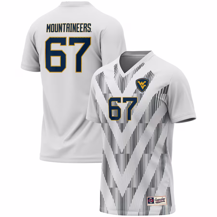 #1 West Virginia Mountaineers GameDay Greats Unisex Lightweight Soccer Fashion Jersey - White