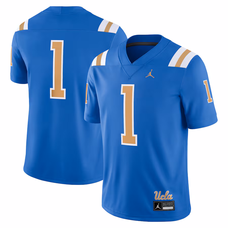 Men's Jordan Brand #1 Blue UCLA Bruins Game Jersey
