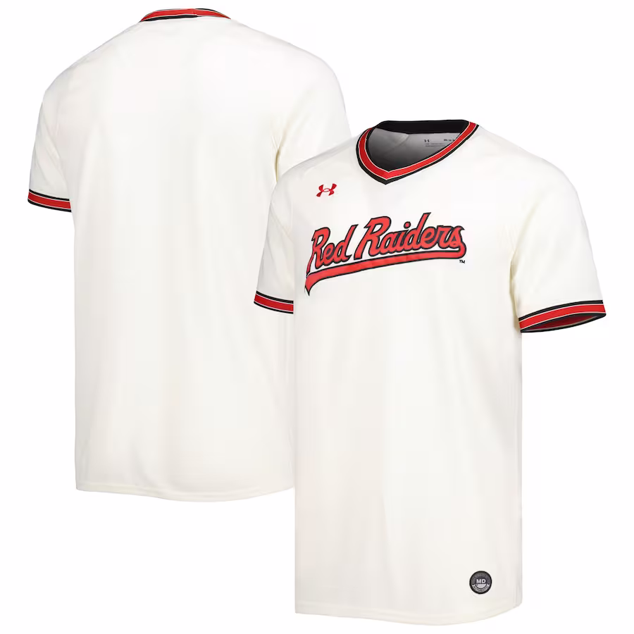 Texas Tech Red Raiders Under Armour Replica Baseball Jersey - Cream