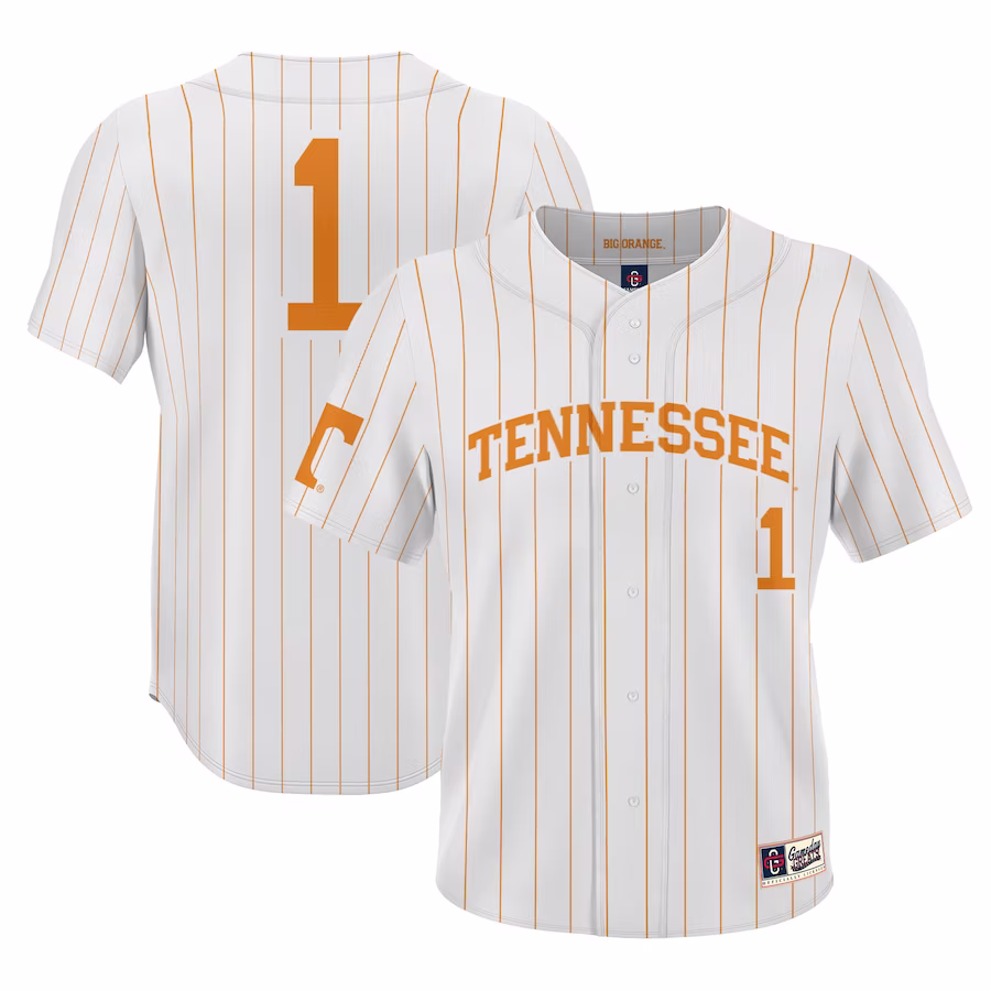 #1 Tennessee Volunteers GameDay Greats Lightweight Baseball Jersey - White