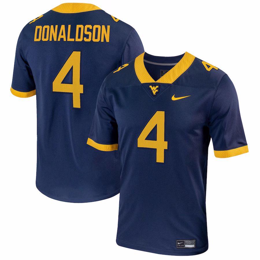 CJ Donaldson West Virginia Mountaineers Nike  NIL Football Game Jersey �?Navy