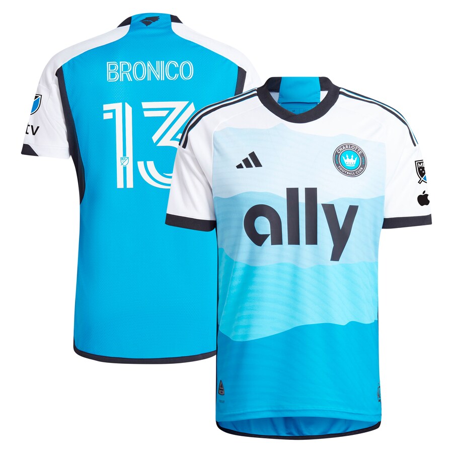 Men's Charlotte FC Brandt Bronico adidas Blue 2024 The Carolina Kit: Explore Authentic Player Jersey