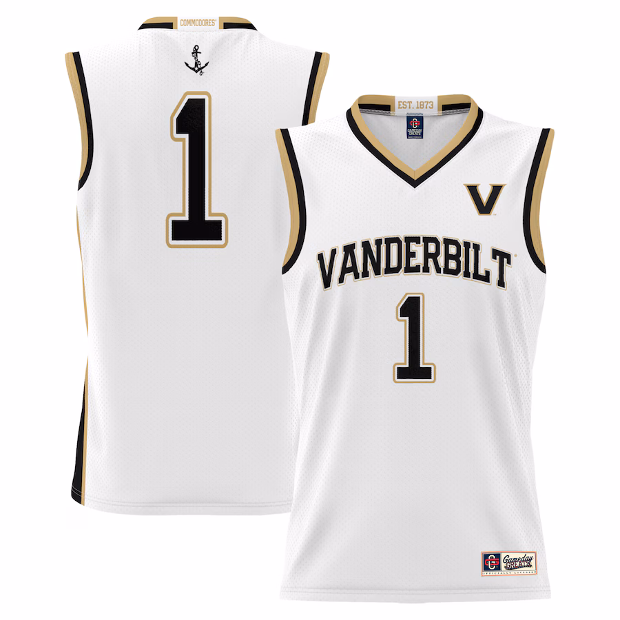 #1 Vanderbilt Commodores GameDay Greats Replica Lightweight Basketball Jersey - White