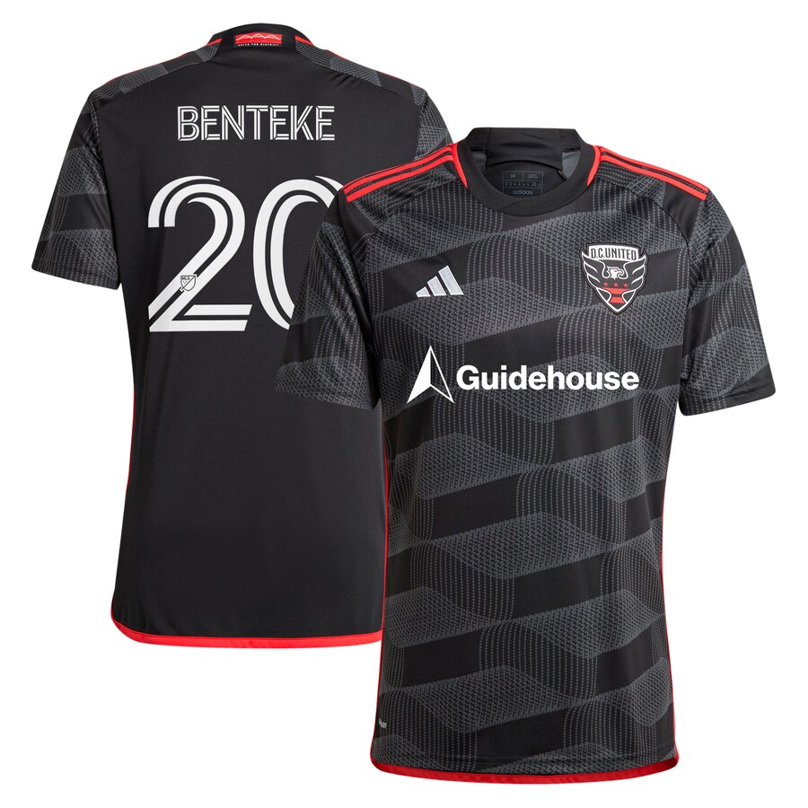 Men's D.C. United Christian Benteke adidas Black 2024 The Icon Kit Replica Player Jersey