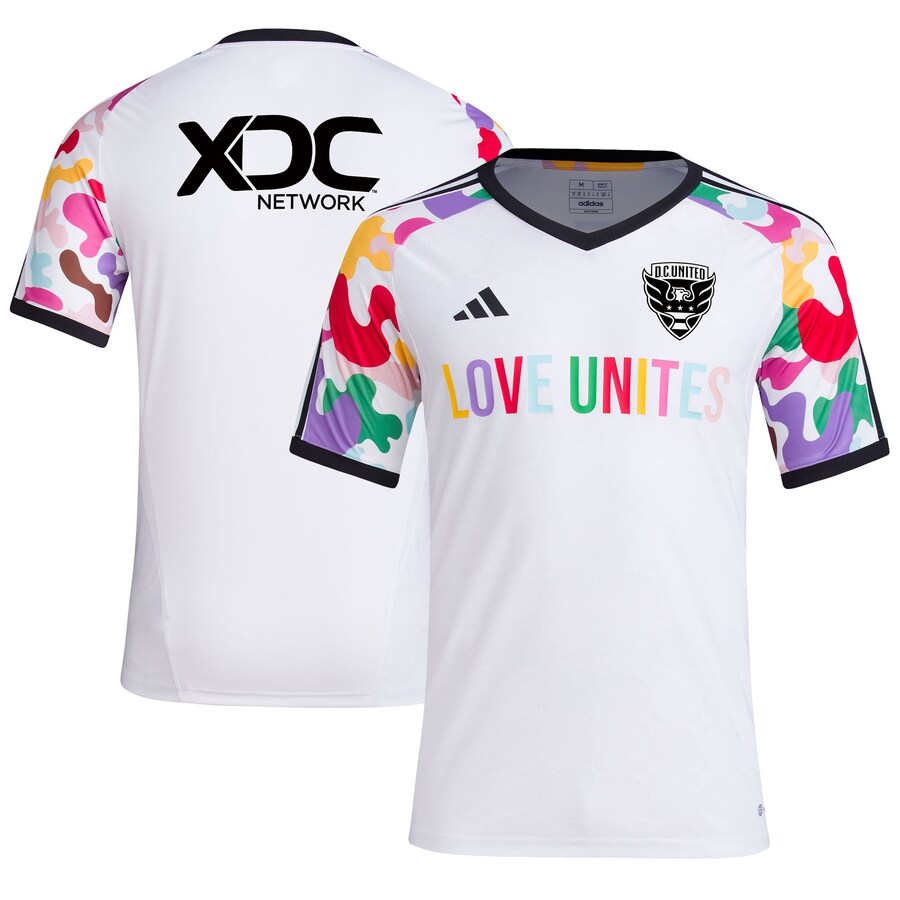 Men's D.C. United adidas White 2023 Pride Pre-Match Top