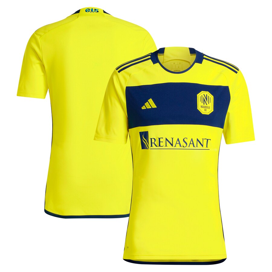 Men's Nashville SC adidas Yellow 2024 The 615 Kit Replica Jersey
