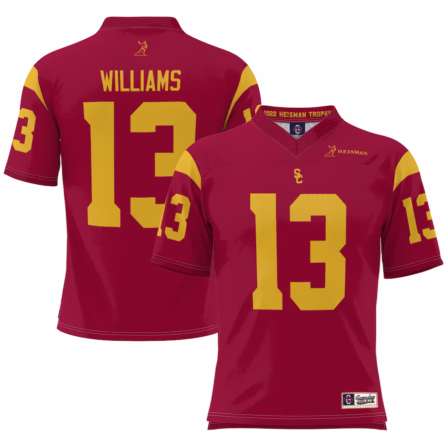 Caleb Williams USC Trojans GameDay Greats Youth Heisman Memorial Jersey Lightweight- Cardinal