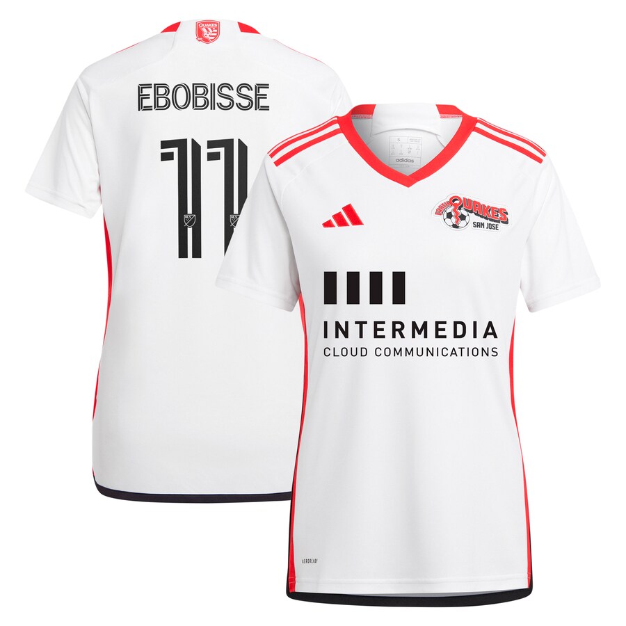 Women's San Jose Earthquakes Jeremy Ebobisse adidas White 2024 The 50 Kit Replica Player Jersey