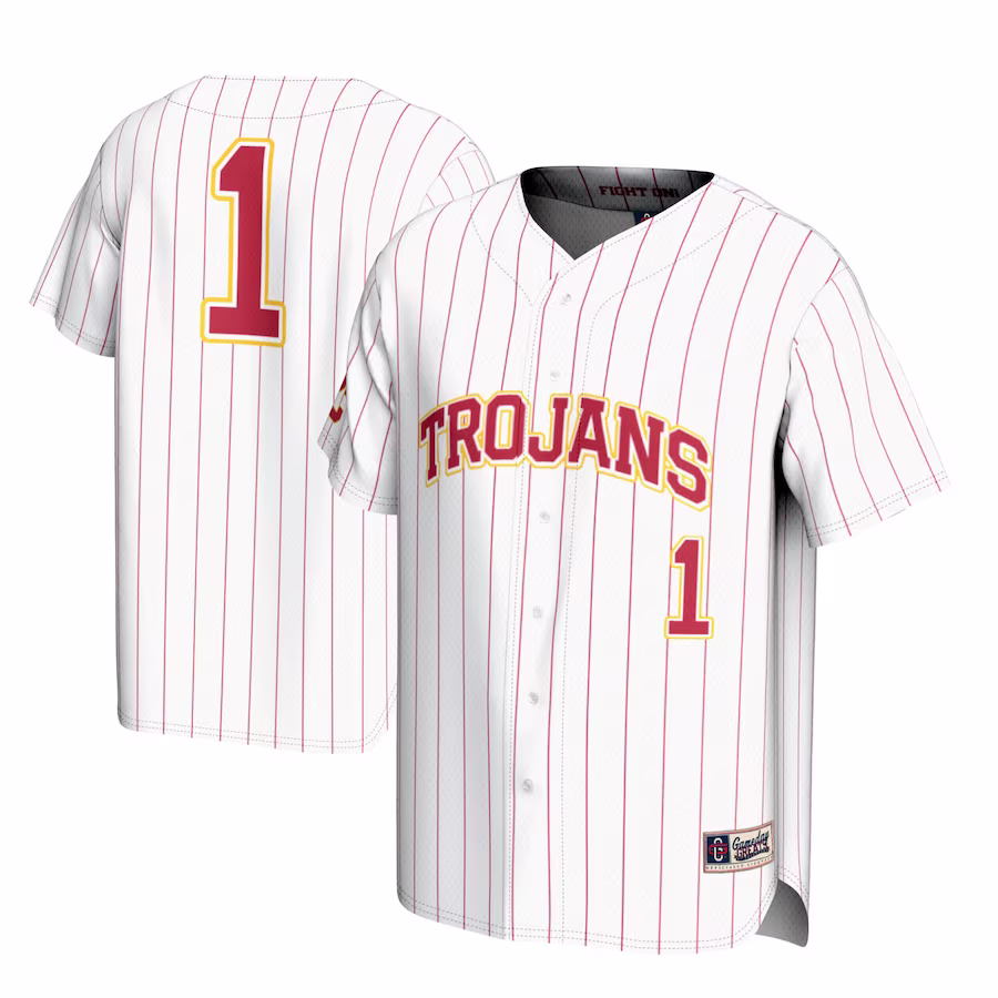 #1 USC Trojans GameDay Greats Lightweight Baseball Jersey - White