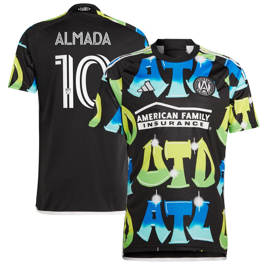 Men's Atlanta United FC Thiago Almada adidas Black 2023 The 404 Replica Player Jersey