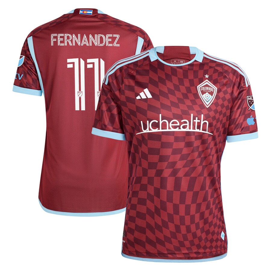 Men's Colorado Rapids Omir Fernandez adidas Burgundy 2024 One Flag Kit Authentic Player Jersey