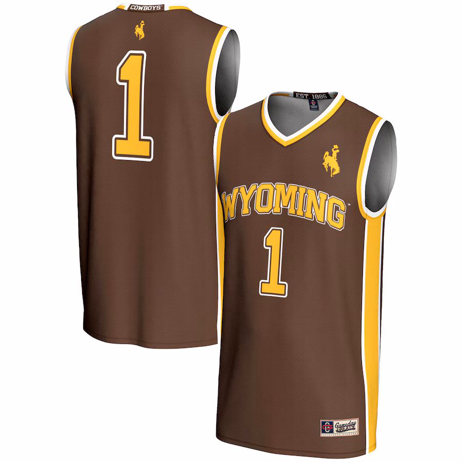 Men's GameDay Greats #1  Brown Wyoming Cowboys  Lightweight Basketball Jersey