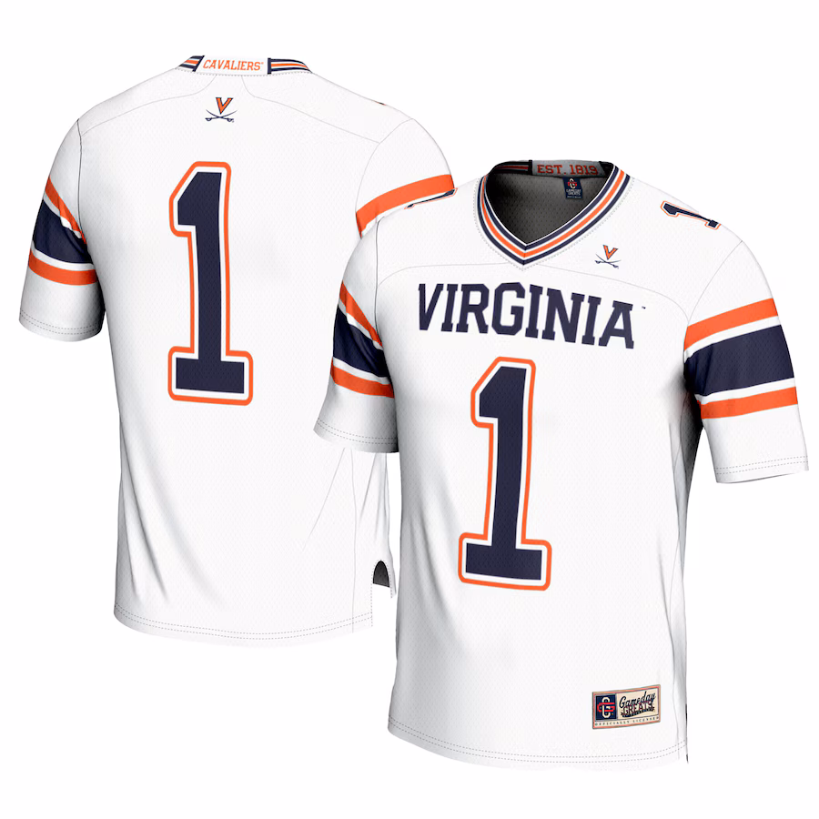 Men's GameDay Greats #1 White Virginia Cavaliers Football Jersey