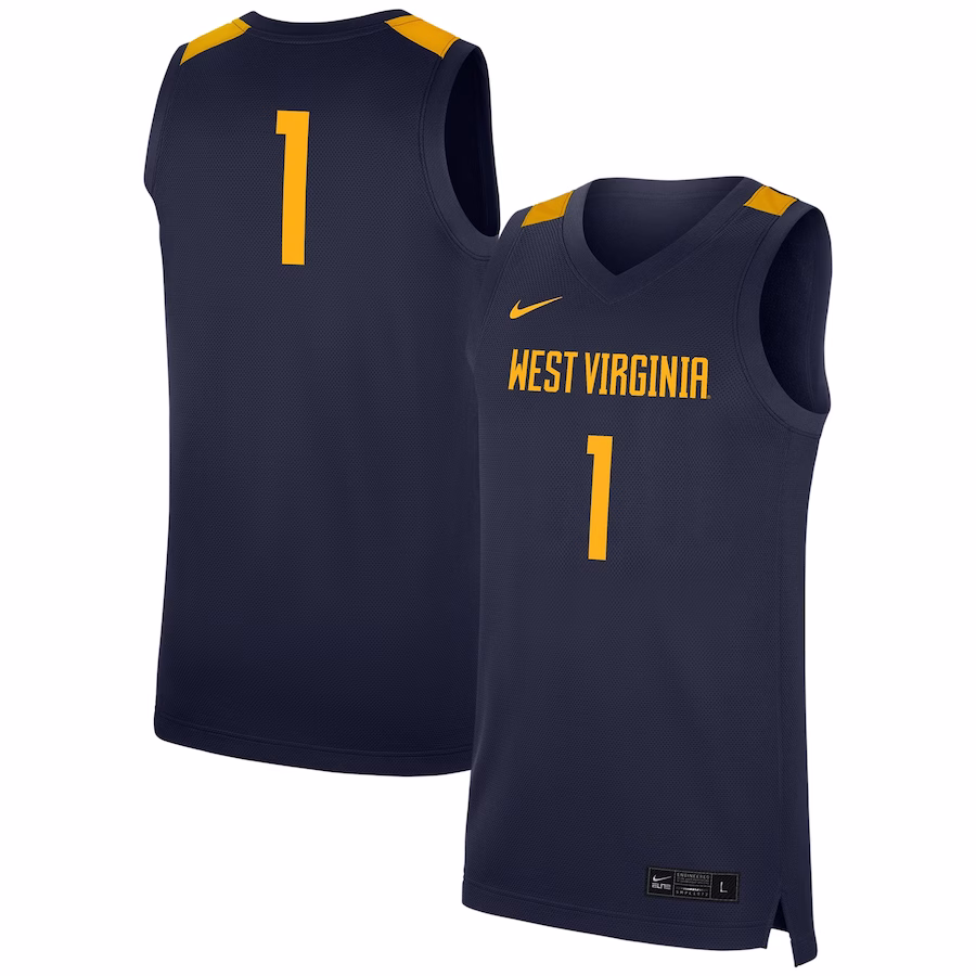 #1 West Virginia Mountaineers Nike Replica Jersey - Navy