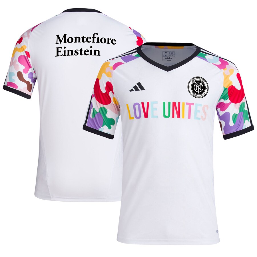 Men's New York City FC adidas White 2023 Pride Pre-Match Top
